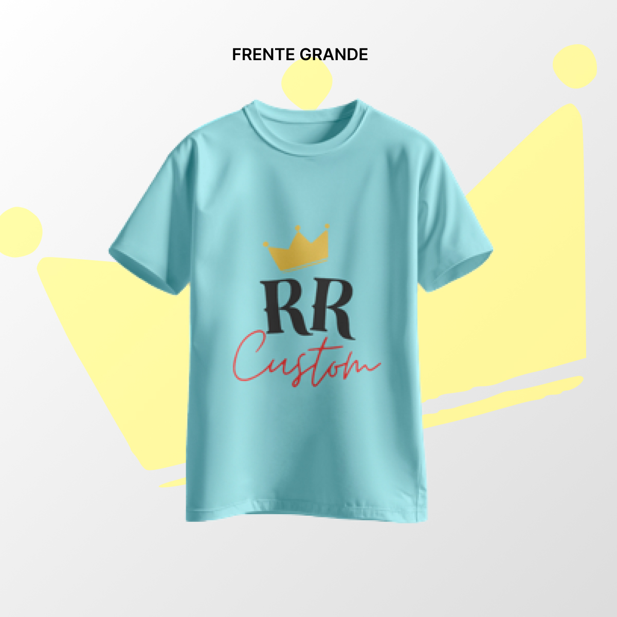 Camiseta algodão Frente Grande Azul Bebê