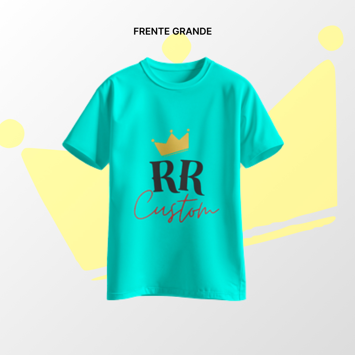 Camiseta algodão Frente Grande Azul Turquesa