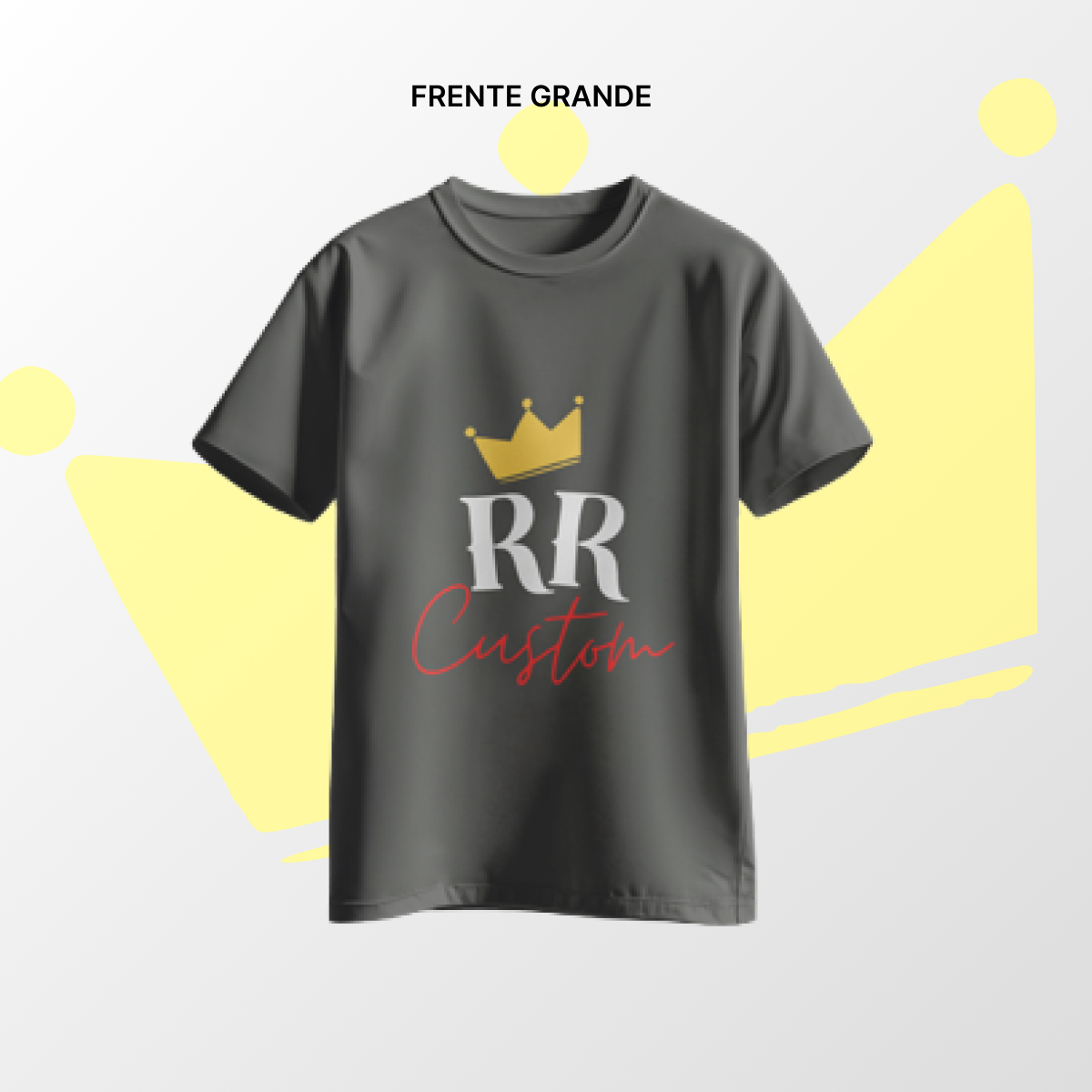 Camiseta algodão Frente Grande Cinza Chumbo