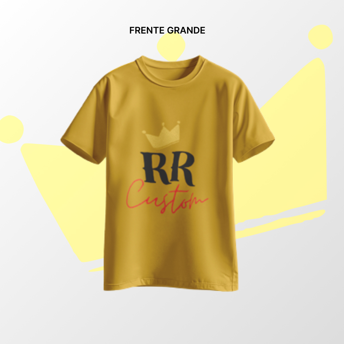 Camiseta algodão Frente Grande Mostarda