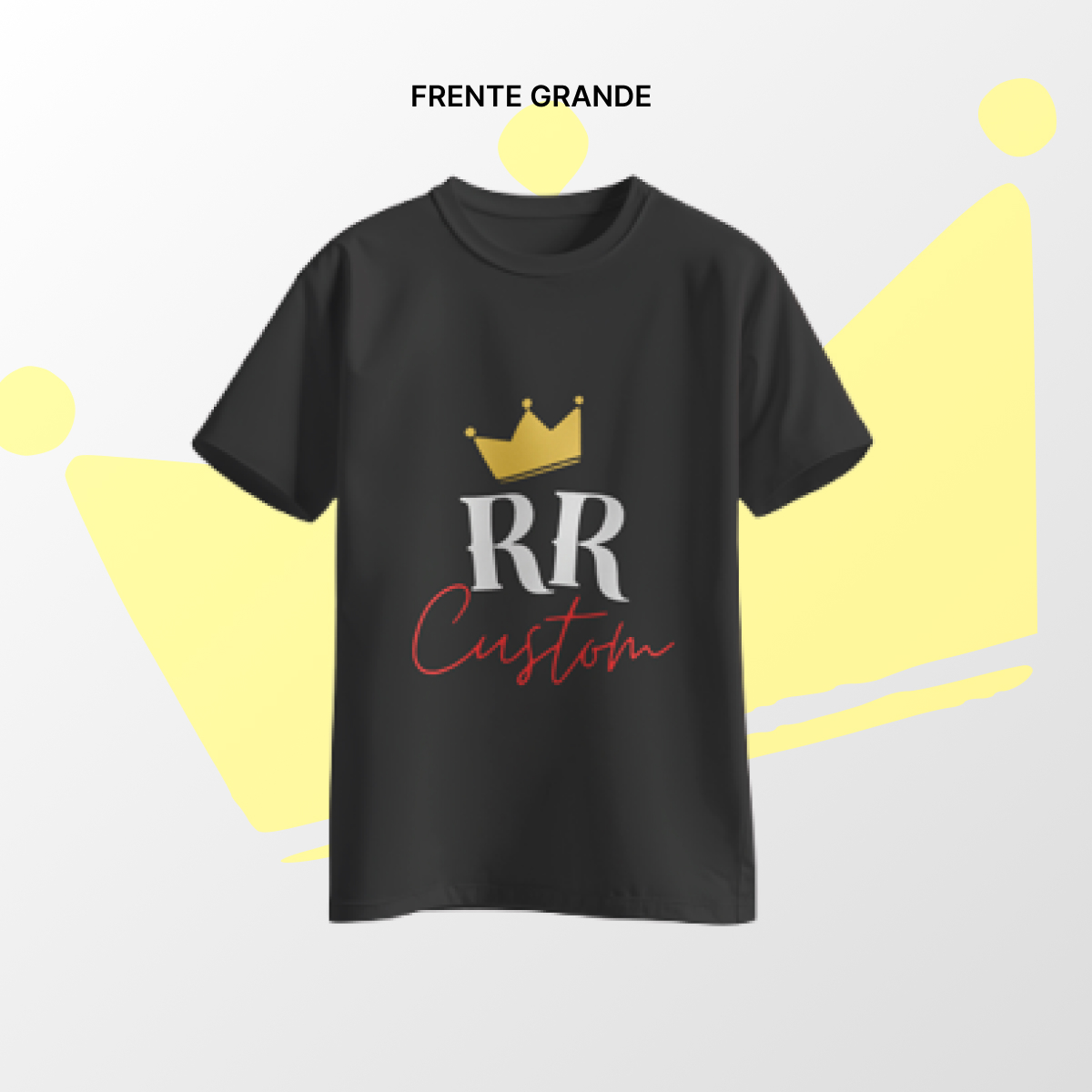 Camiseta algodão Frente Grande Preto