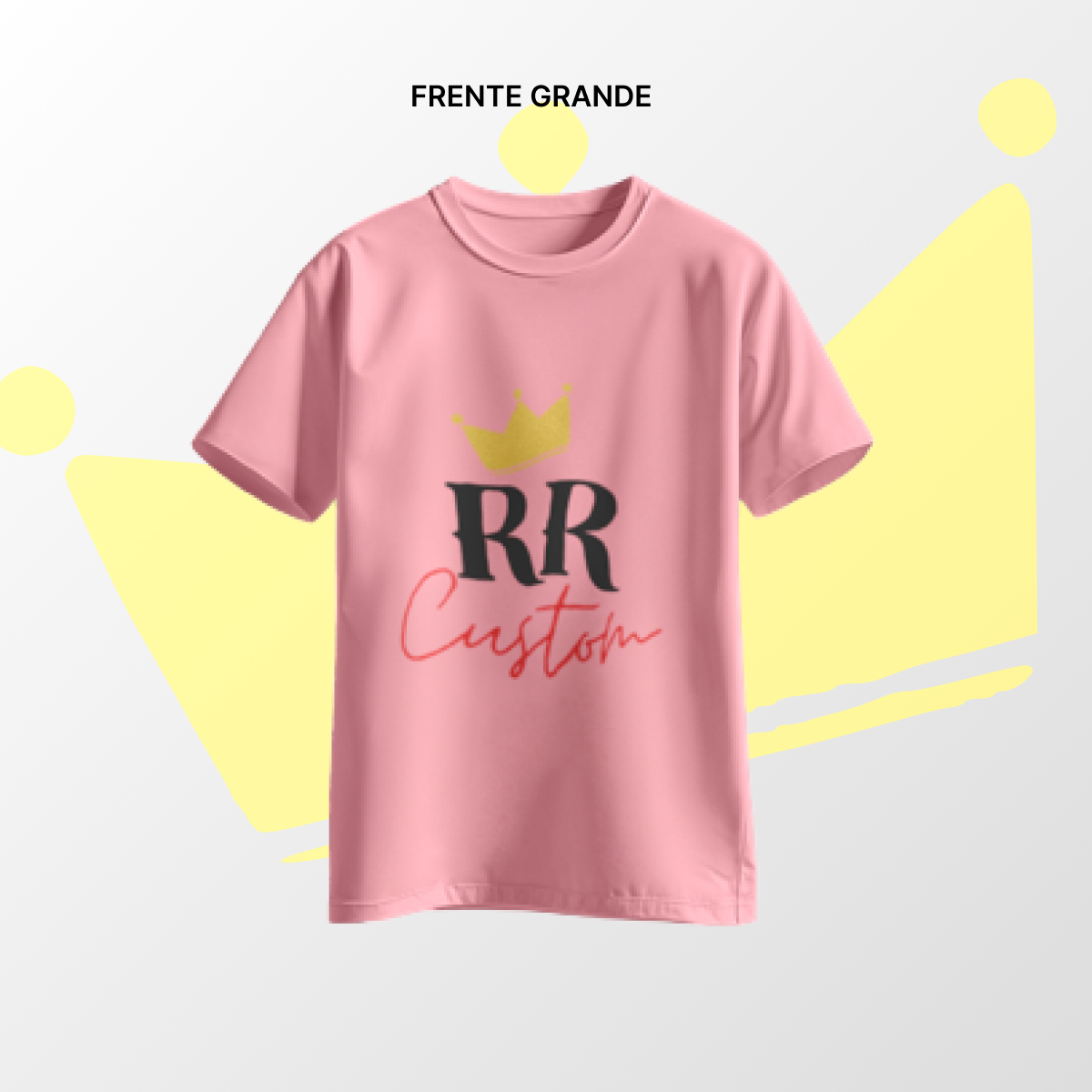 Camiseta algodão Frente Grande Rosa Claro