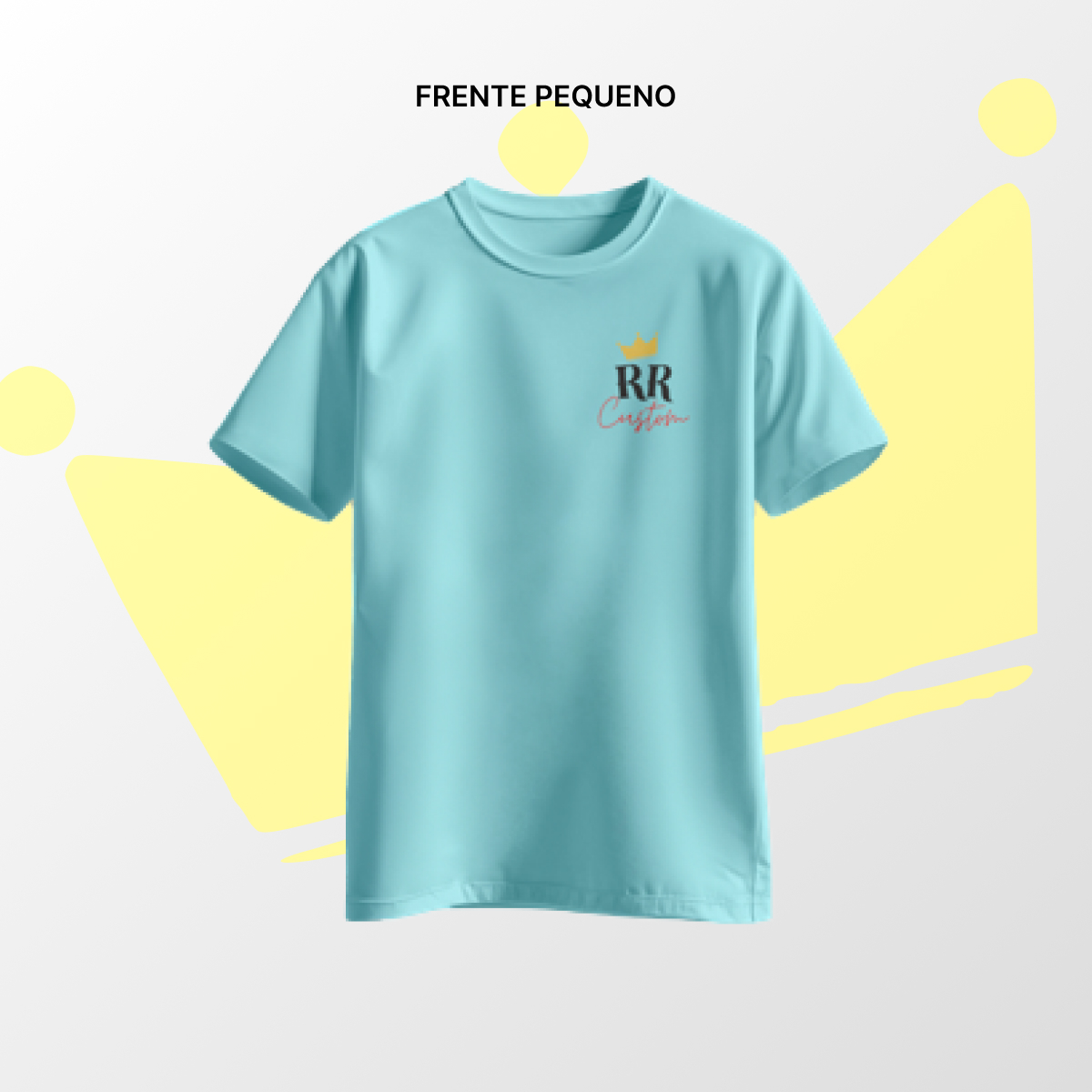 Camiseta algodão Frente Pequena Azul Bebê