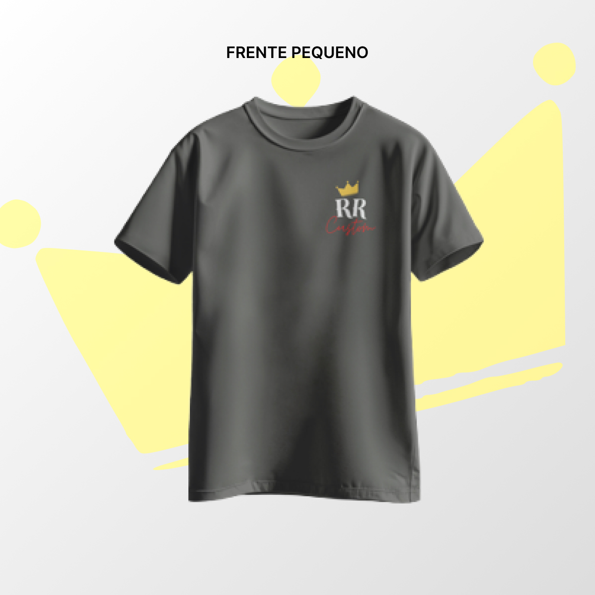 Camiseta algodão Frente Pequena Cinza Chumbo