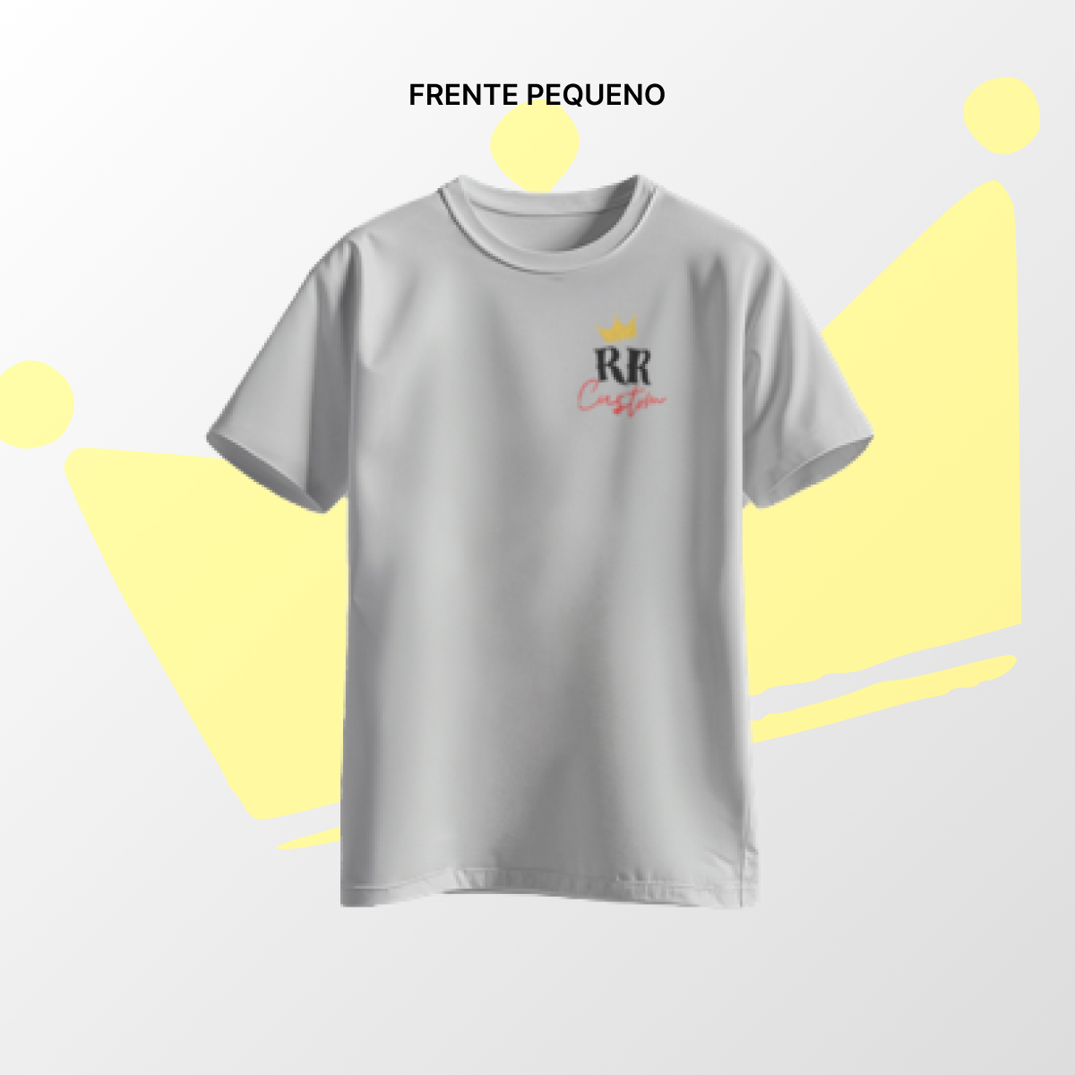Camiseta algodão Frente Pequena Cinza Mescla