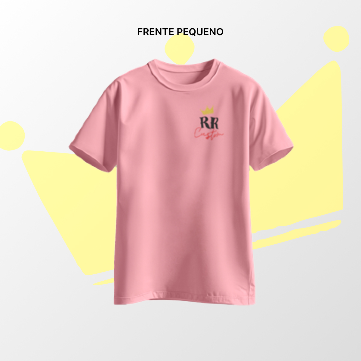 Camiseta algodão Frente Pequena Rosa Claro