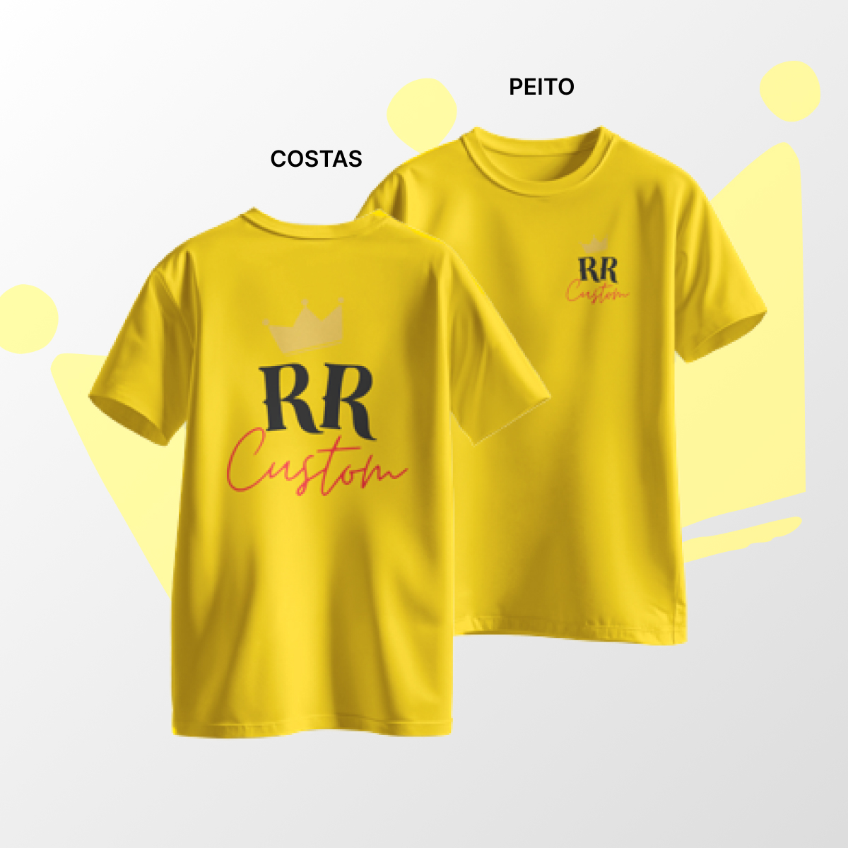 Camiseta algodão Peito e Costas Amarelo