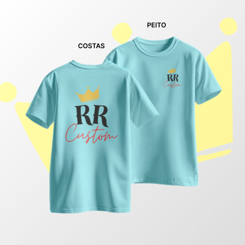 Camiseta Personalizada 100% Algodão - Azul Bebê
