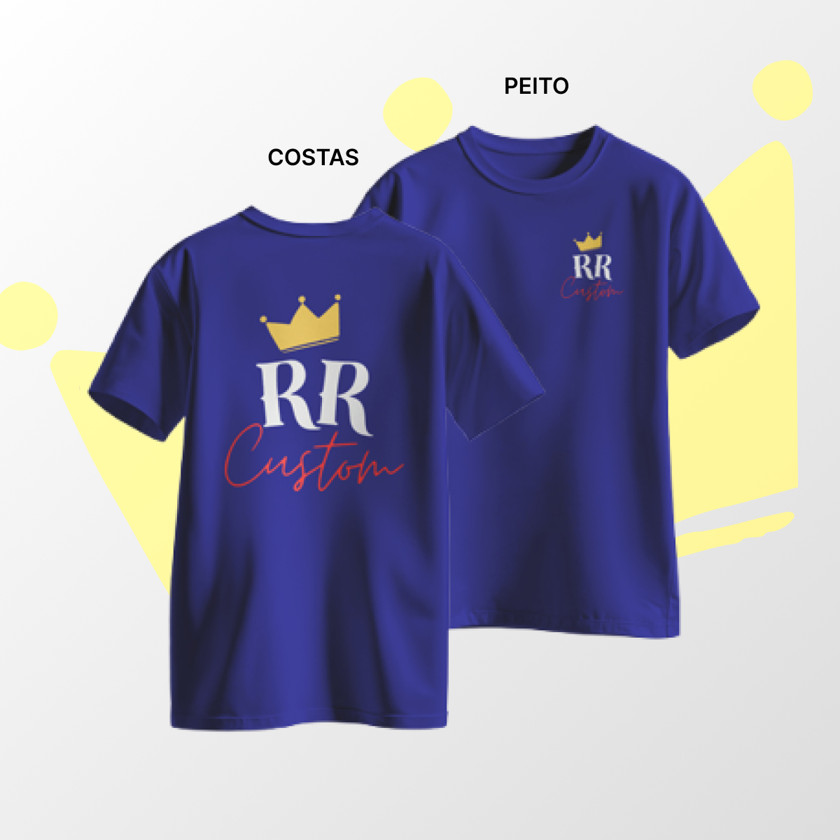 Camiseta algodão Peito e Costas Azul Marinho