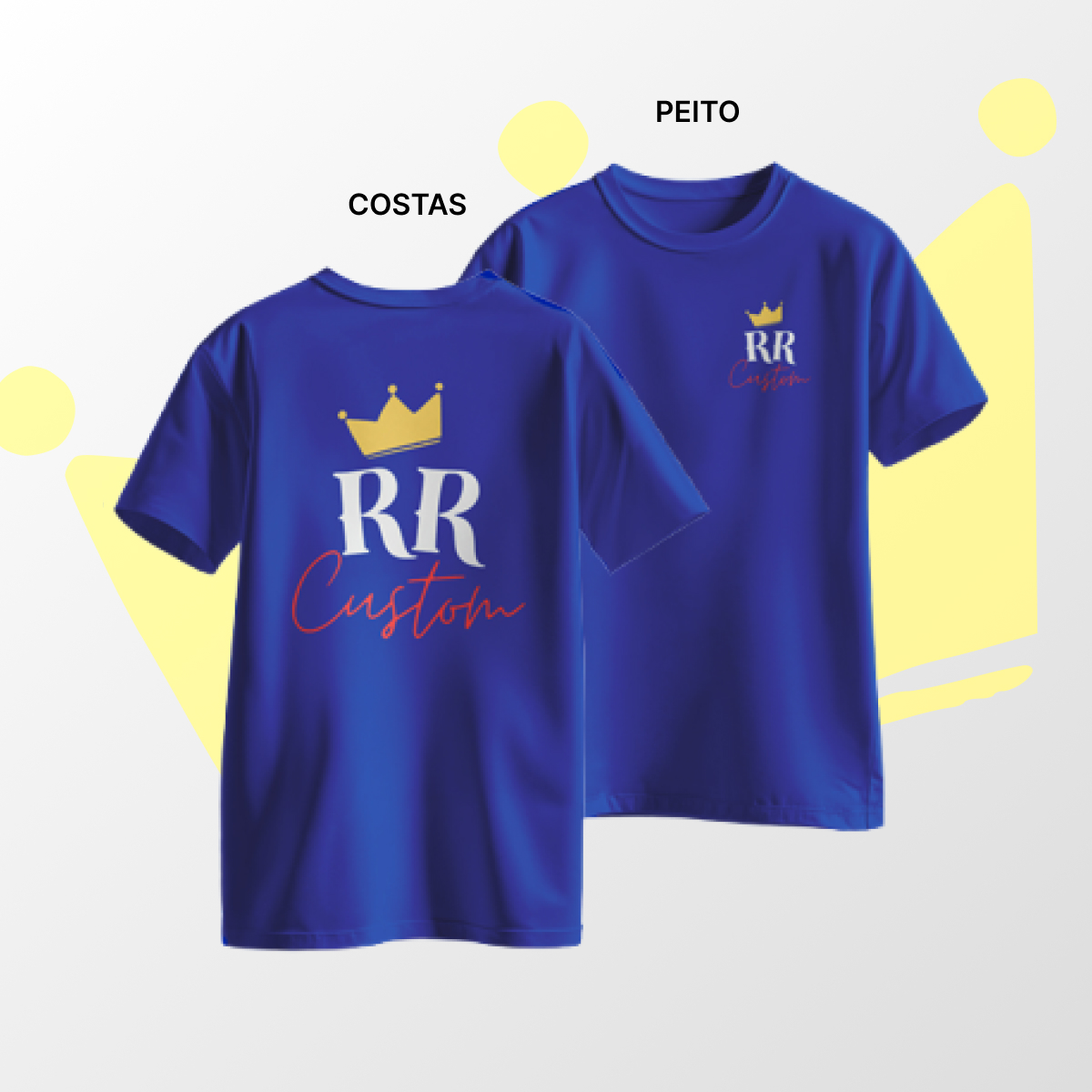 Camiseta algodão Peito e Costas Azul Royal