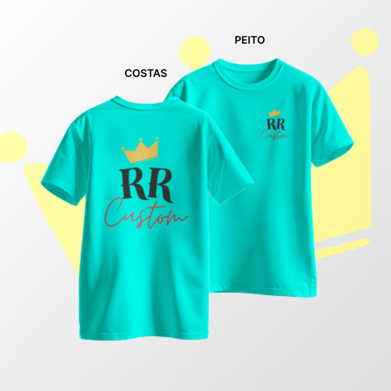 Camiseta Personalizada 100% Algodão - Azul Turquesa