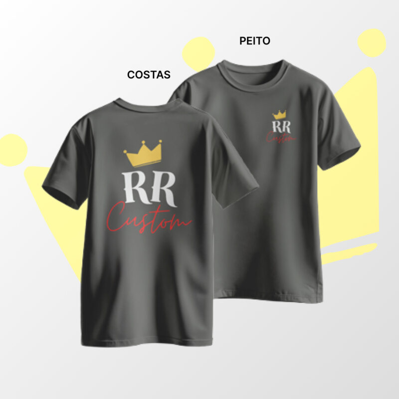 Camiseta Personalizada 100% Algodão - Cinza Chumbo