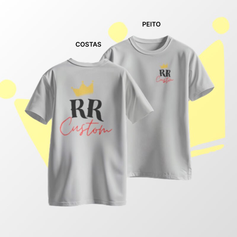 Camiseta Personalizada 100% Algodão - Cinza Mescla