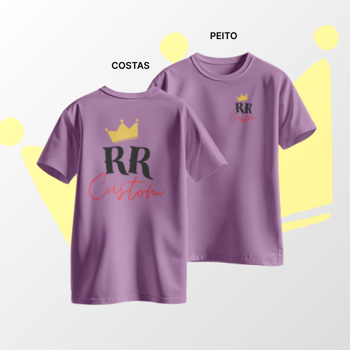 Camiseta algodão Peito e Costas Lilás