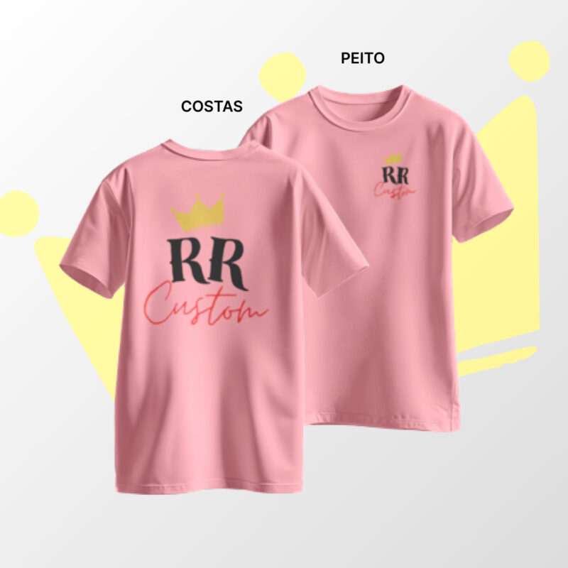 Camiseta Personalizada 100% Algodão - Rosa Claro