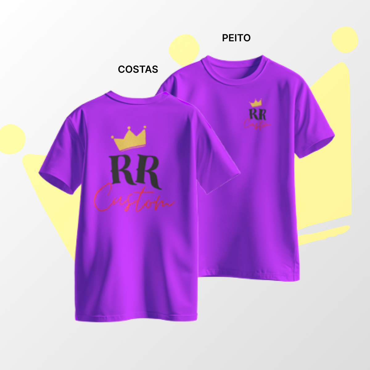 Camiseta algodão Peito e Costas Roxo