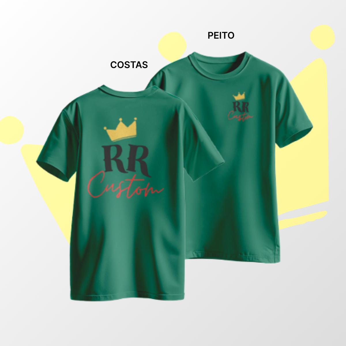 Camiseta algodão Peito e Costas Verde Bandeira