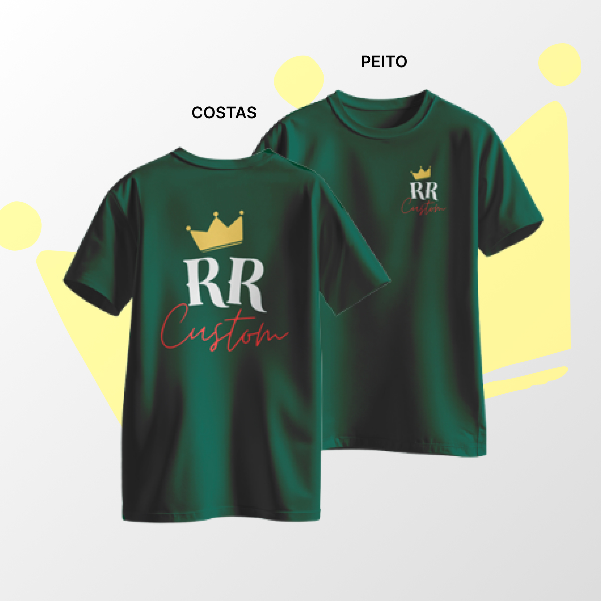 Camiseta algodão Peito e Costas Verde Escuro