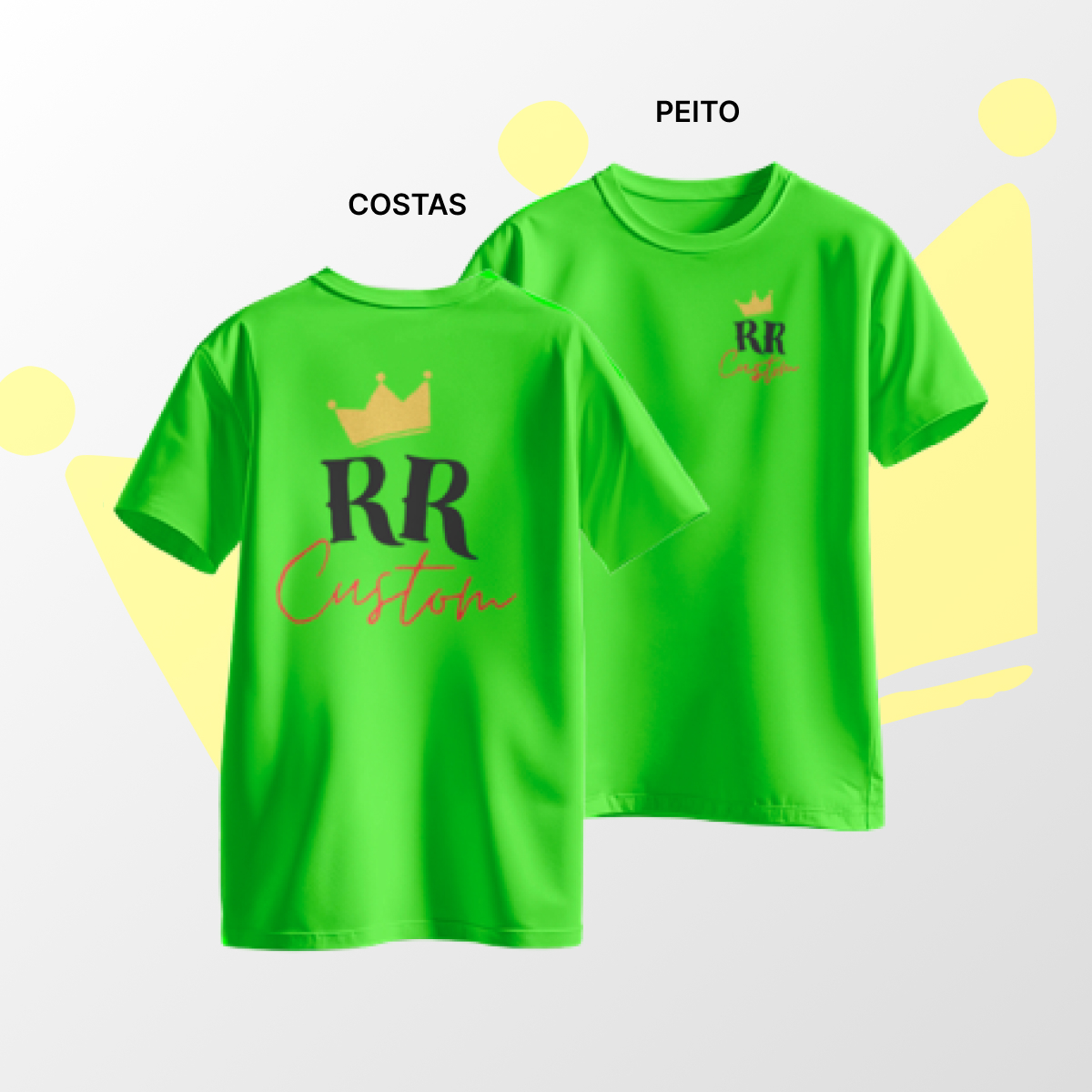 Camiseta algodão Peito e Costas Verde Limão
