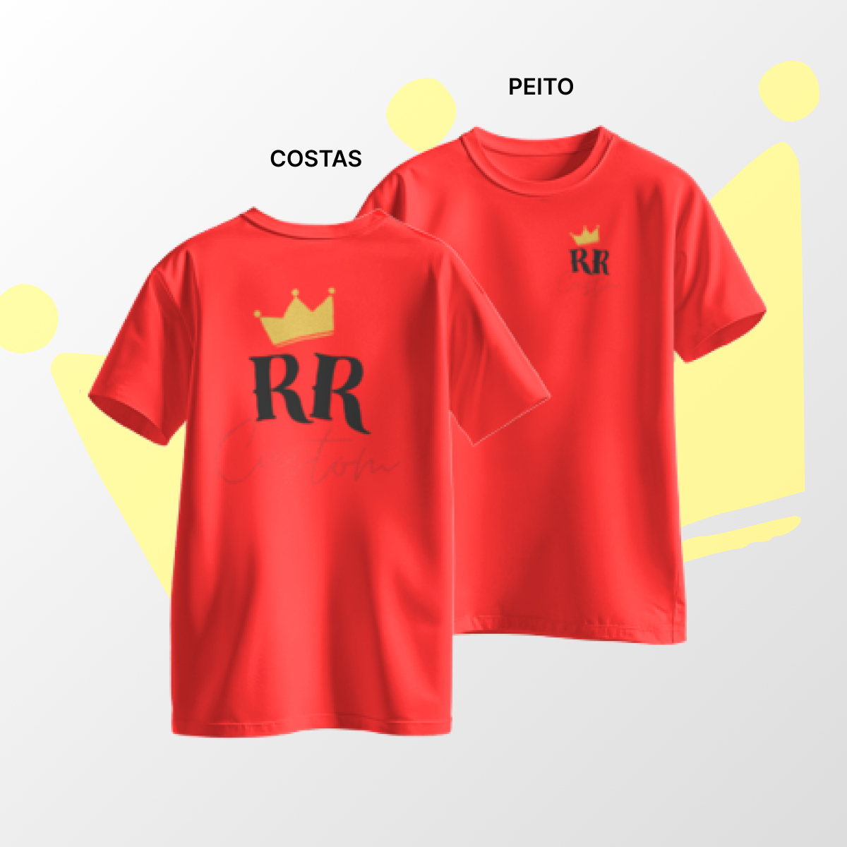Camiseta algodão Peito e Costas Vermelho