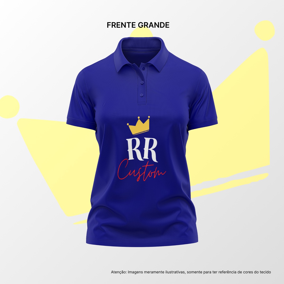 Camisa Polo Feminina Frente Grande Azul Marinho