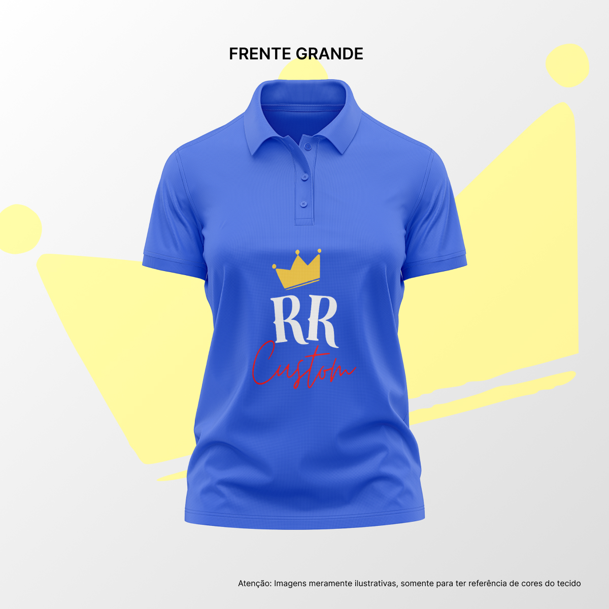 Camisa Polo Feminina Frente Grande Azul Royal