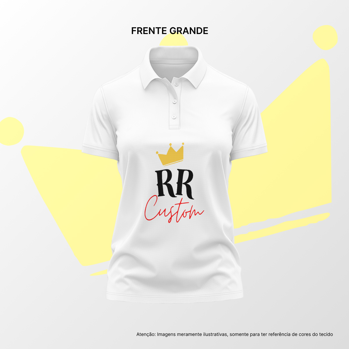 Camisa Polo Feminina Frente Grande Branco