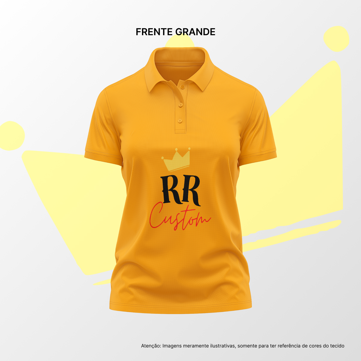 Camisa Polo Feminina Frente Grande Laranja