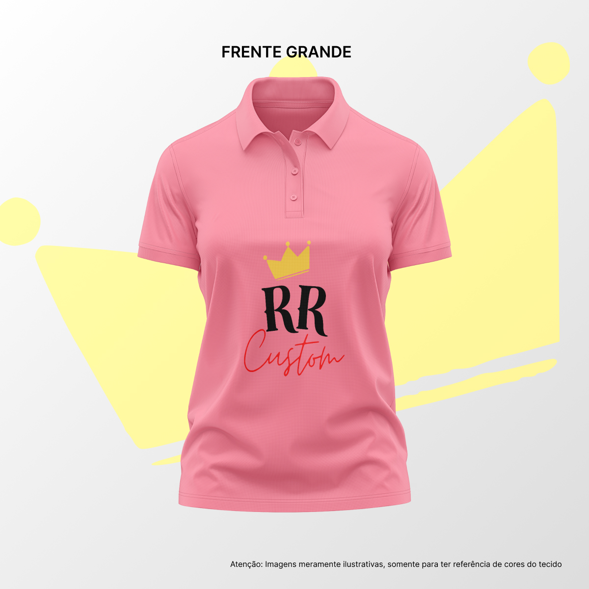 Camisa Polo Feminina Frente Grande Pink