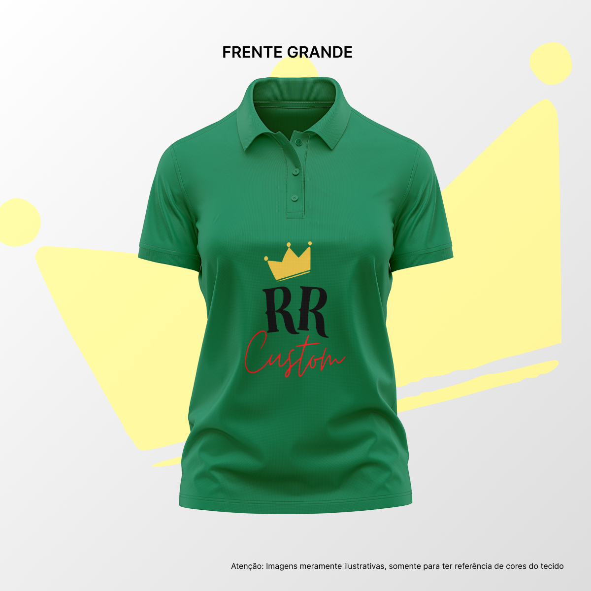 Camisa Polo Feminina Frente Grande Verde Bandeira