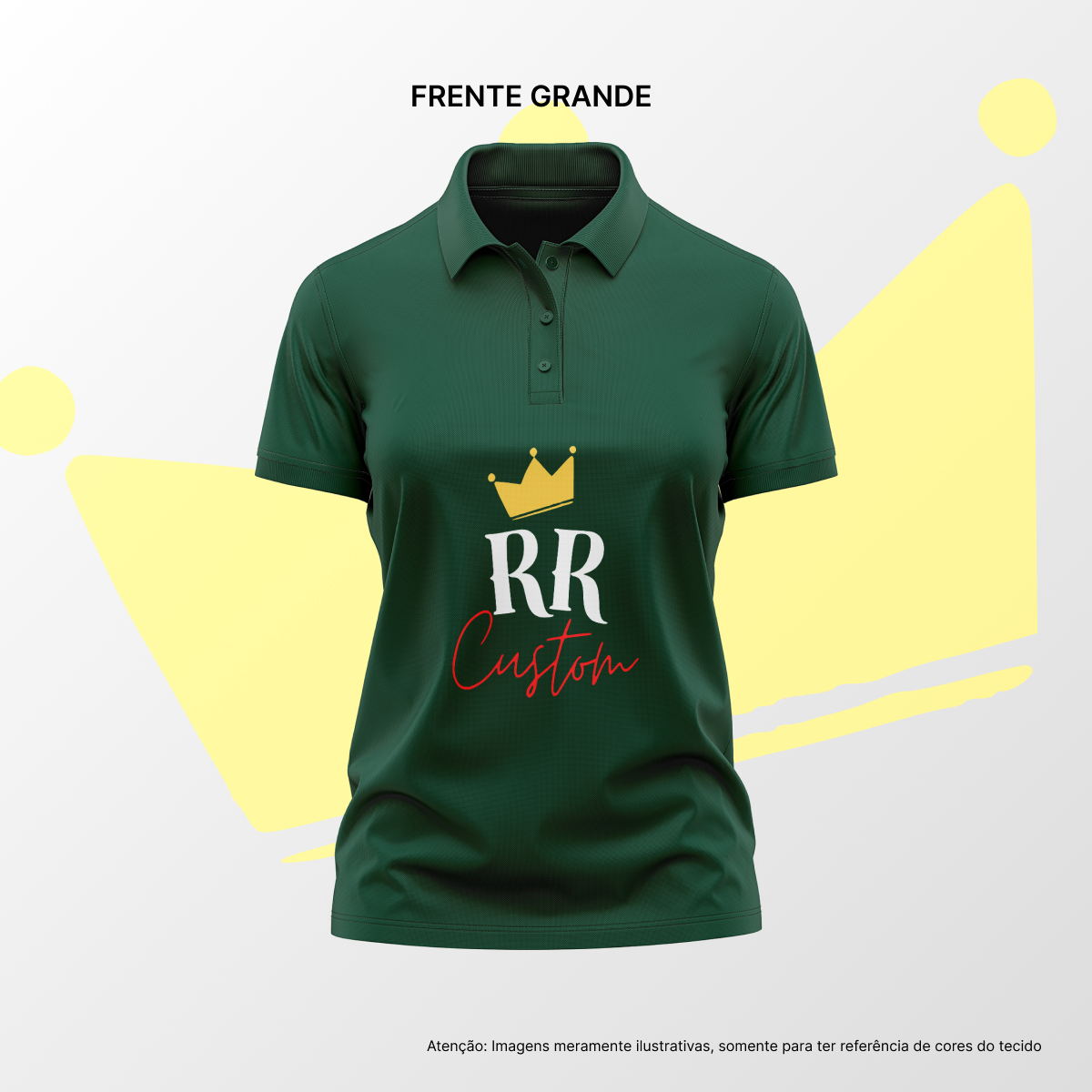 Camisa Polo Feminina Frente Grande Verde Escuro
