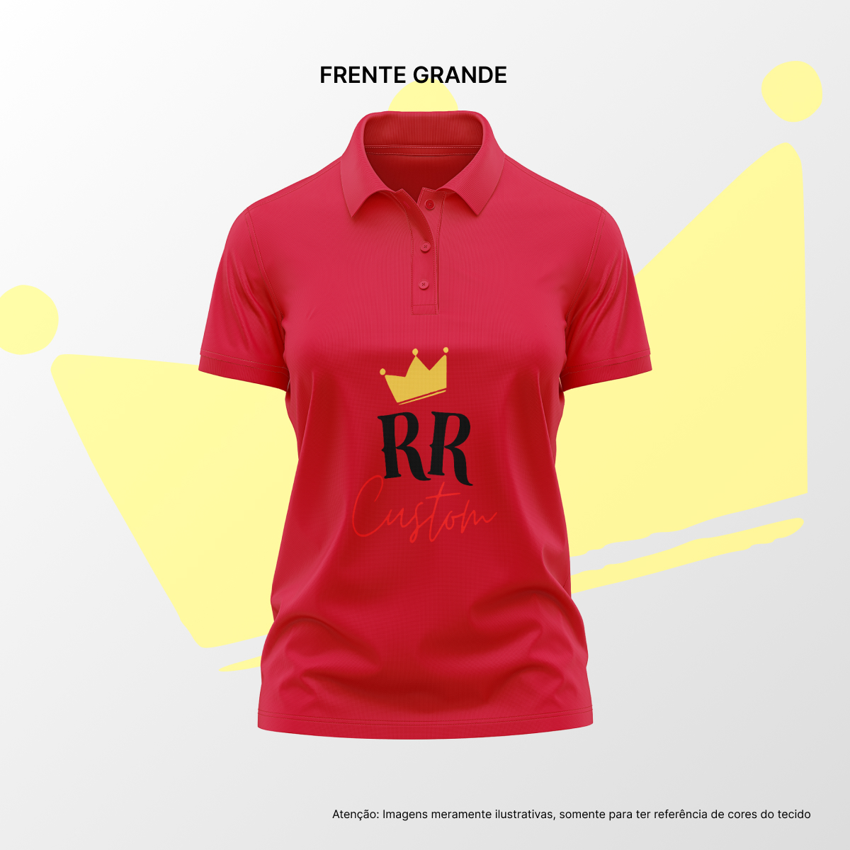 Camisa Polo Feminina Frente Grande Vermelho