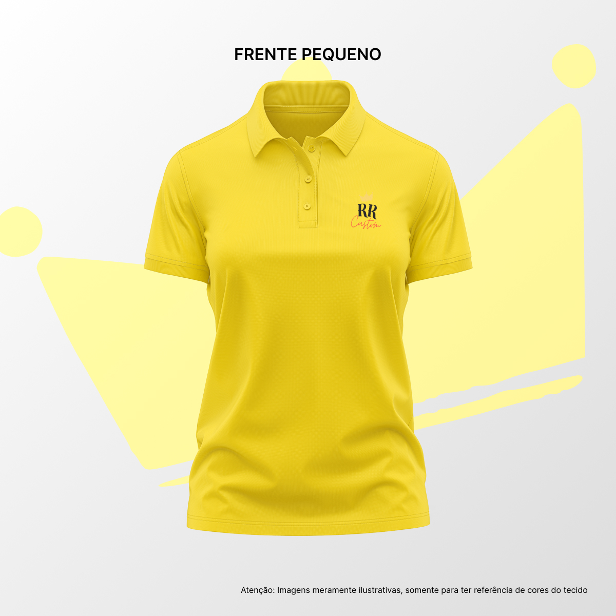 Camisa Polo Feminina Frente Pequena Amarelo