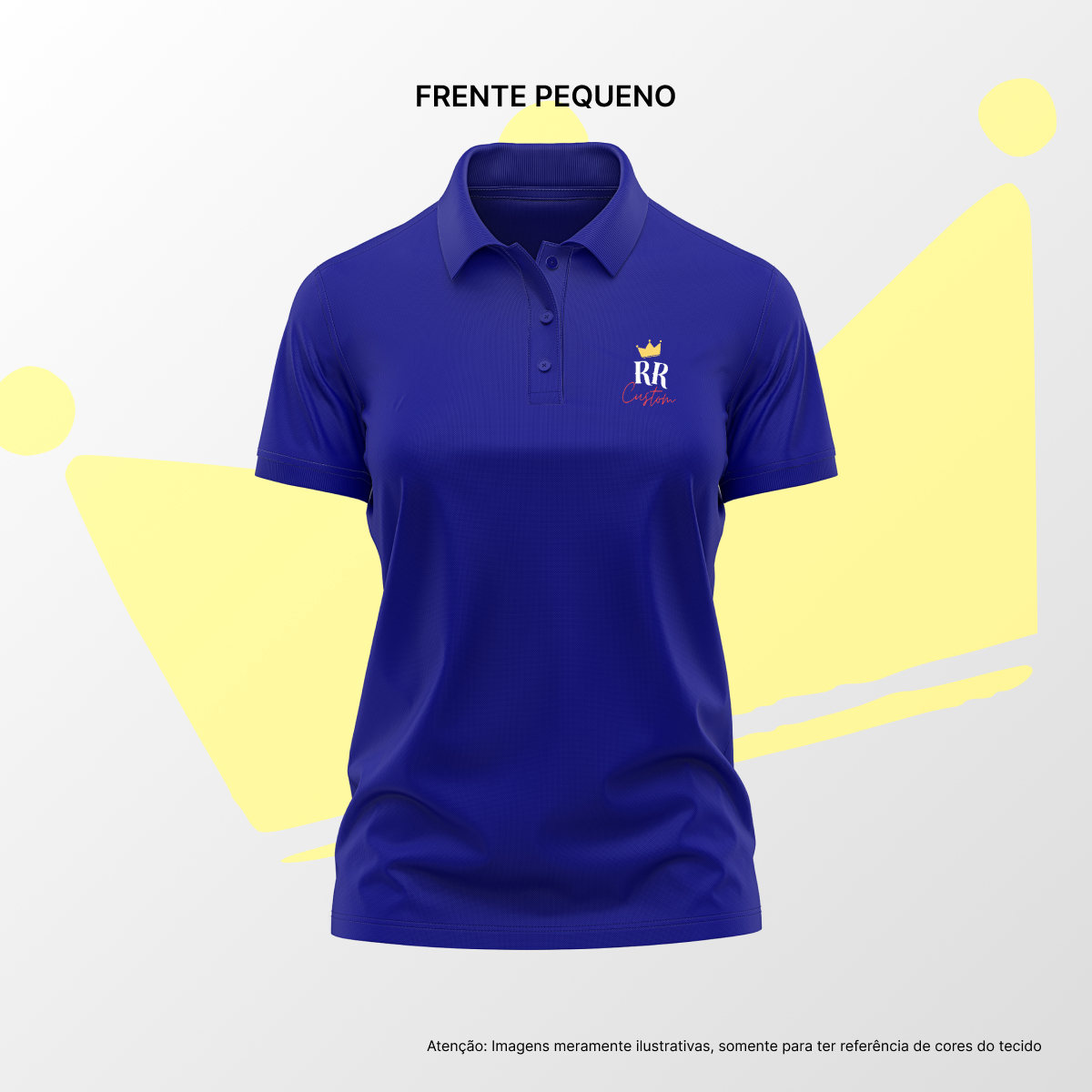 Camisa Polo Feminina Frente Pequena Azul Marinho