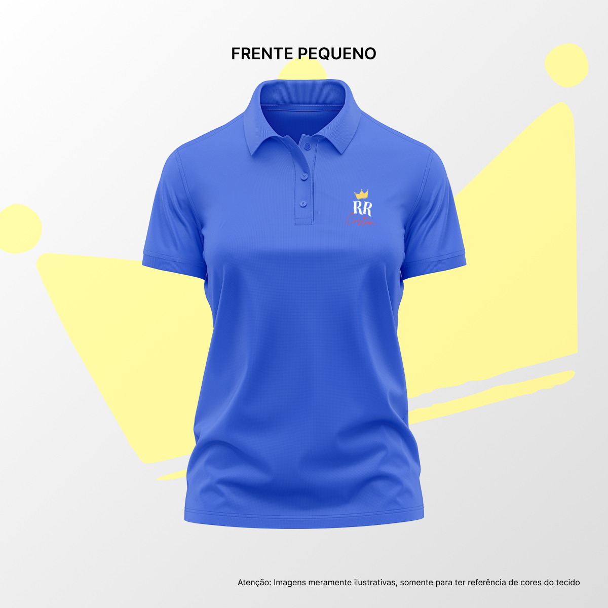 Camisa Polo Feminina Frente Pequena Azul Royal