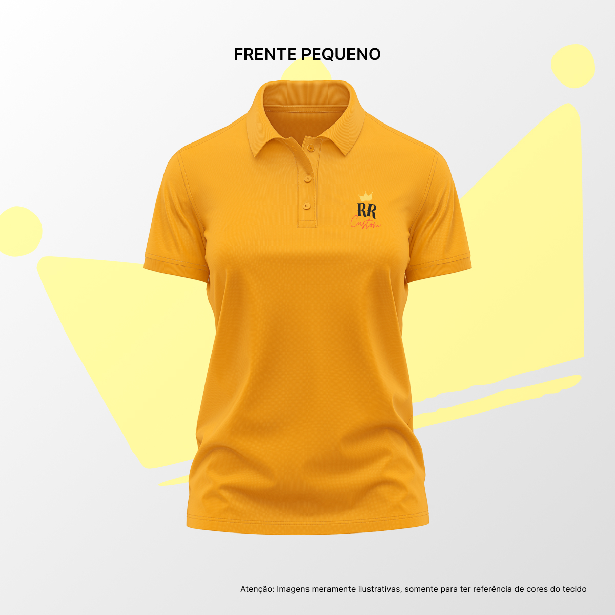 Camisa Polo Feminina Frente Pequena Laranja