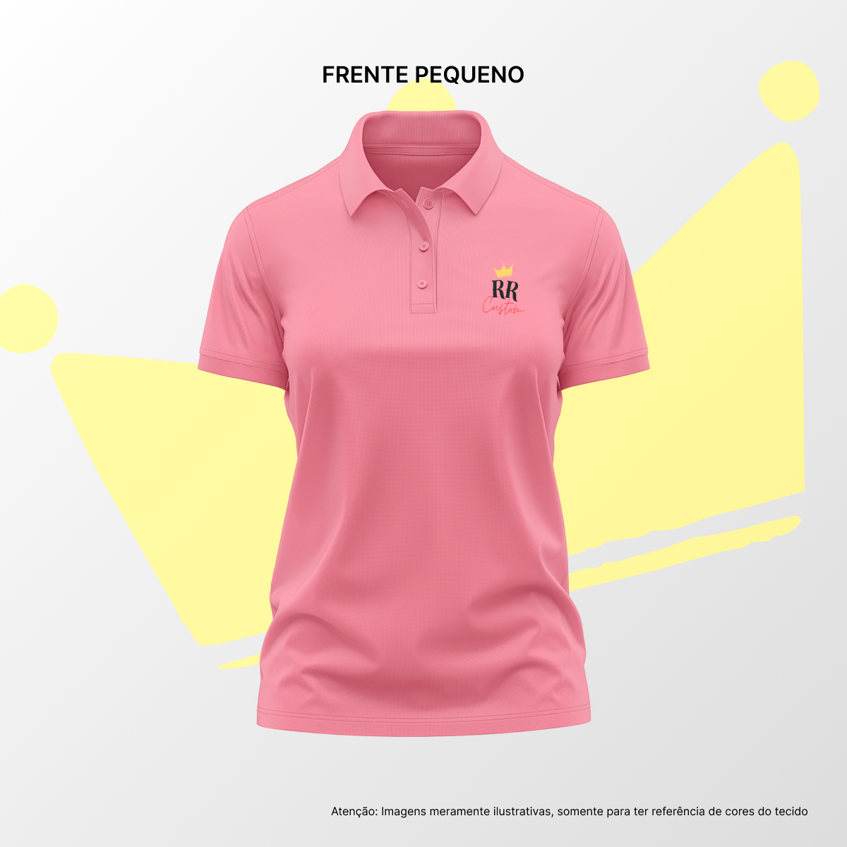 Camisa Polo Feminina Frente Pequena Pink