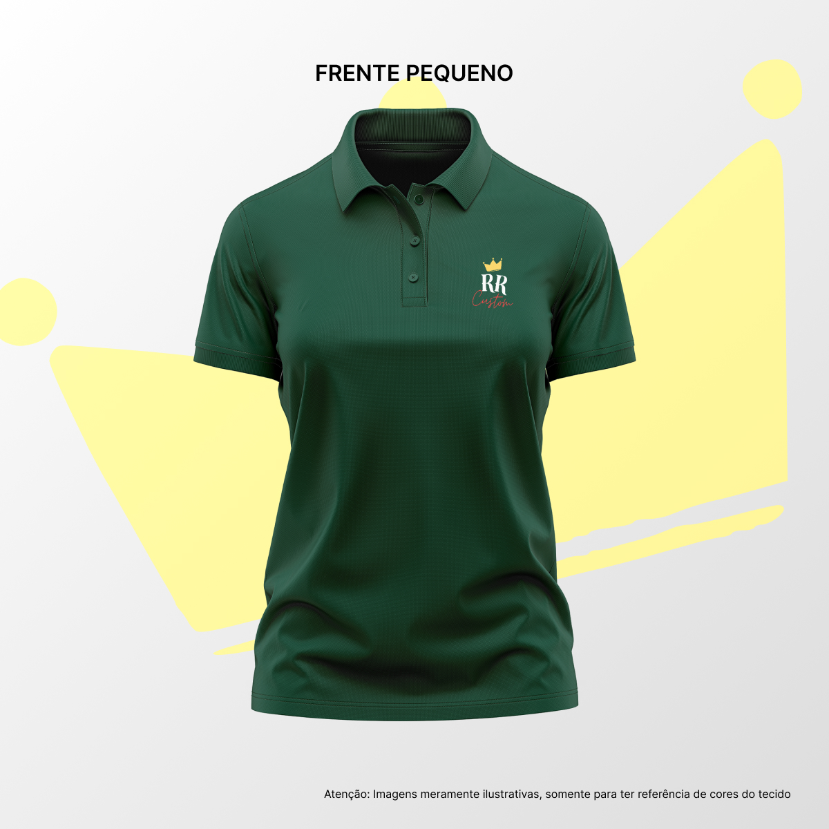 Camisa Polo Feminina Frente Pequena Verde Escuro