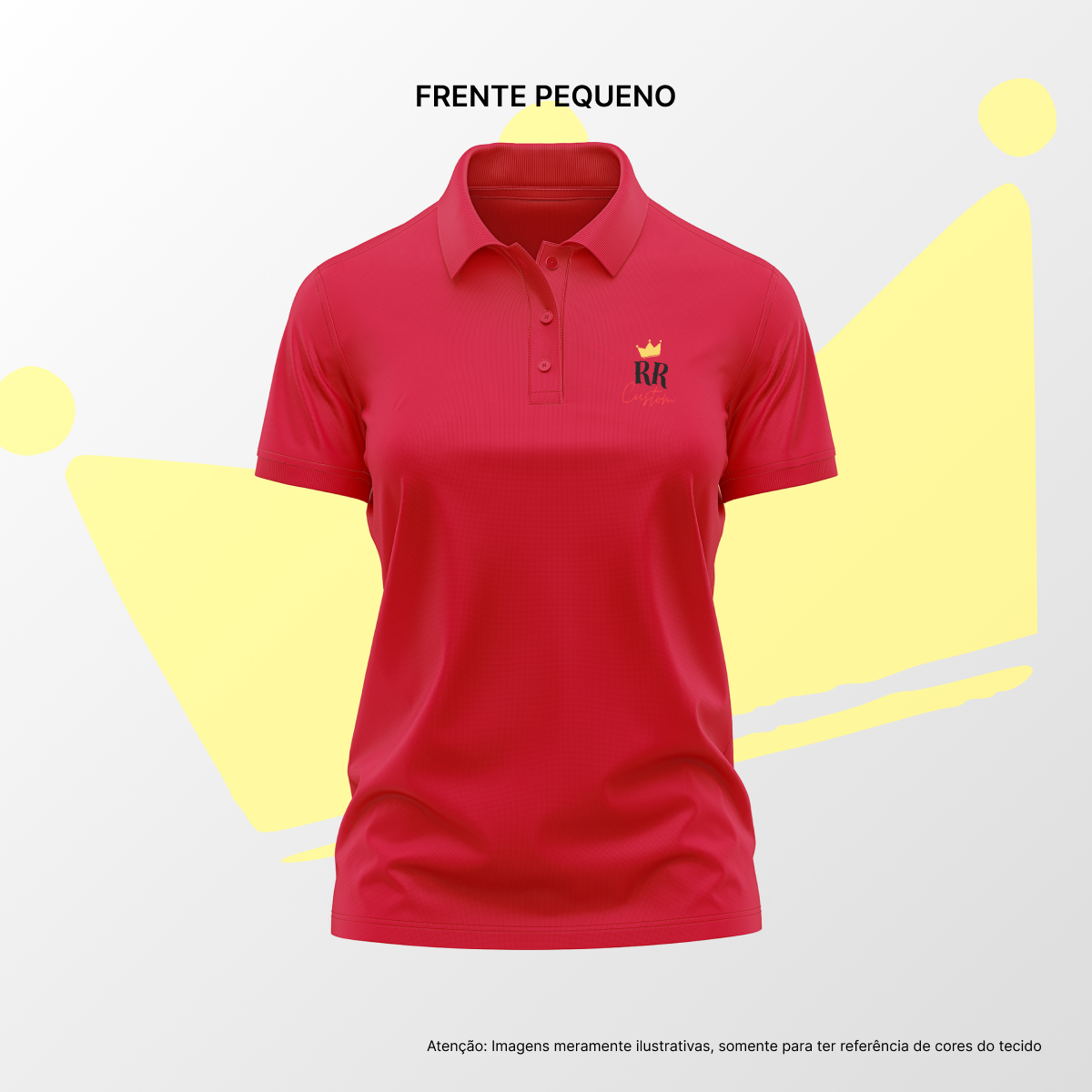 Camisa Polo Feminina Frente Pequena Vermelho