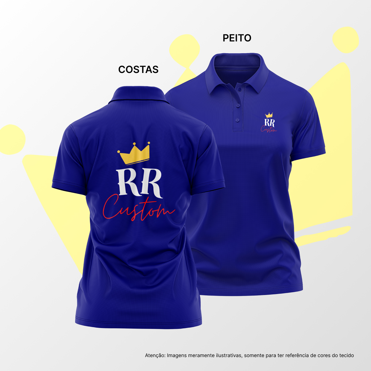 Camisa Polo Feminina Peito e Costas Azul Marinho
