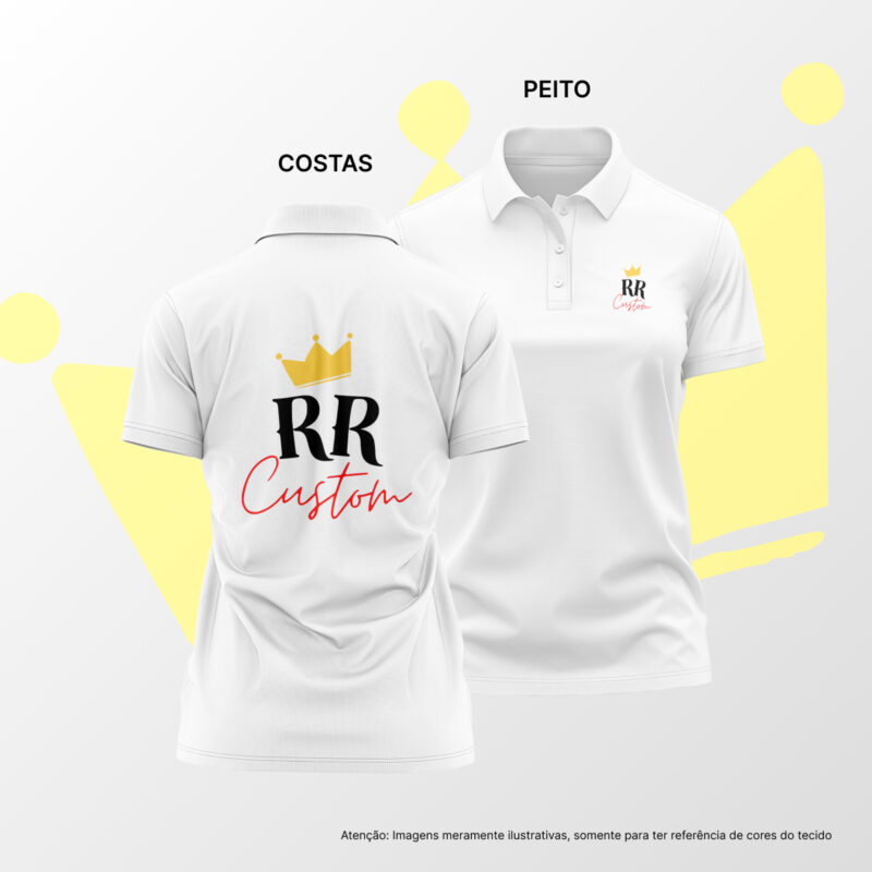 Camisa Polo Personalizada Feminina - Branco