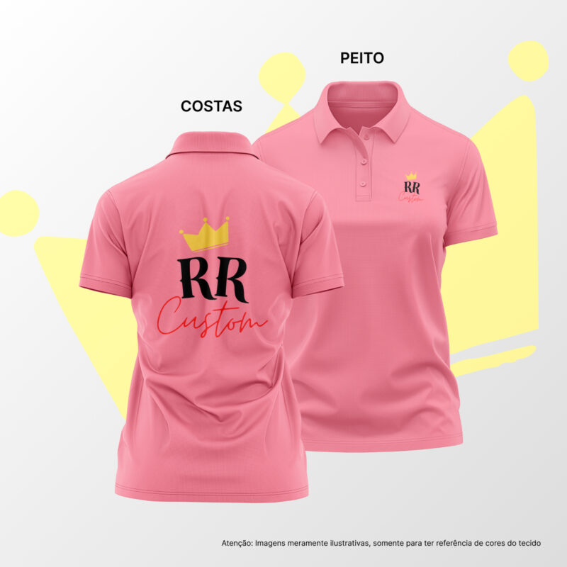 Camisa Polo Personalizada Feminina - Pink