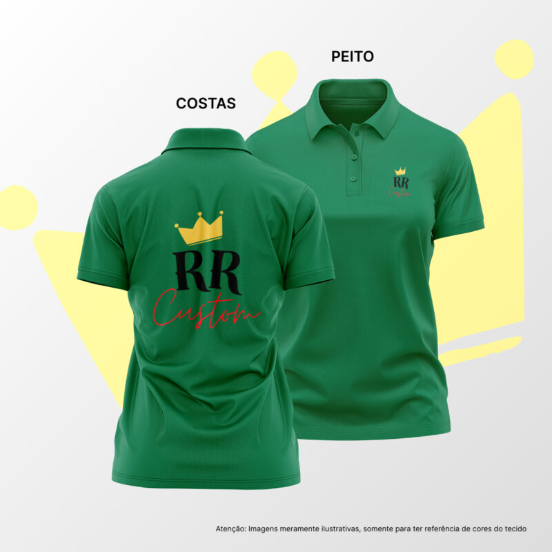 Camisa Polo Personalizada Feminina - Verde Bandeira