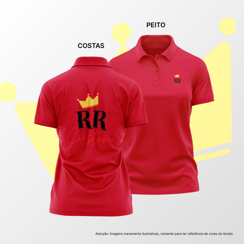 Camisa Polo Personalizada Feminina - Vermelho