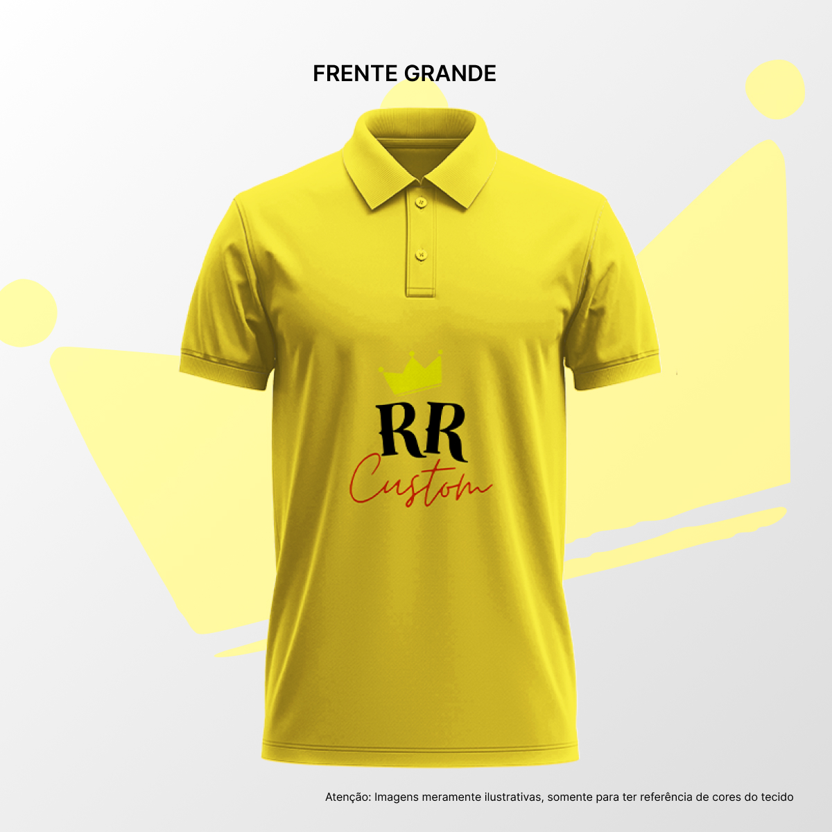 Camisa Polo Masculina Frente Grande Amarelo