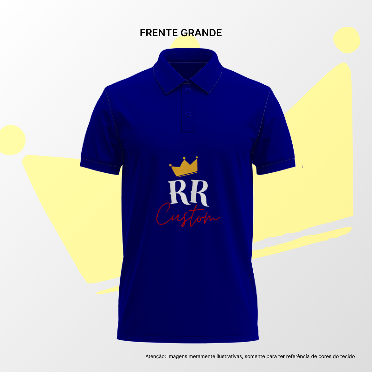 Camisa Polo Masculina Frente Grande Azul Marinho