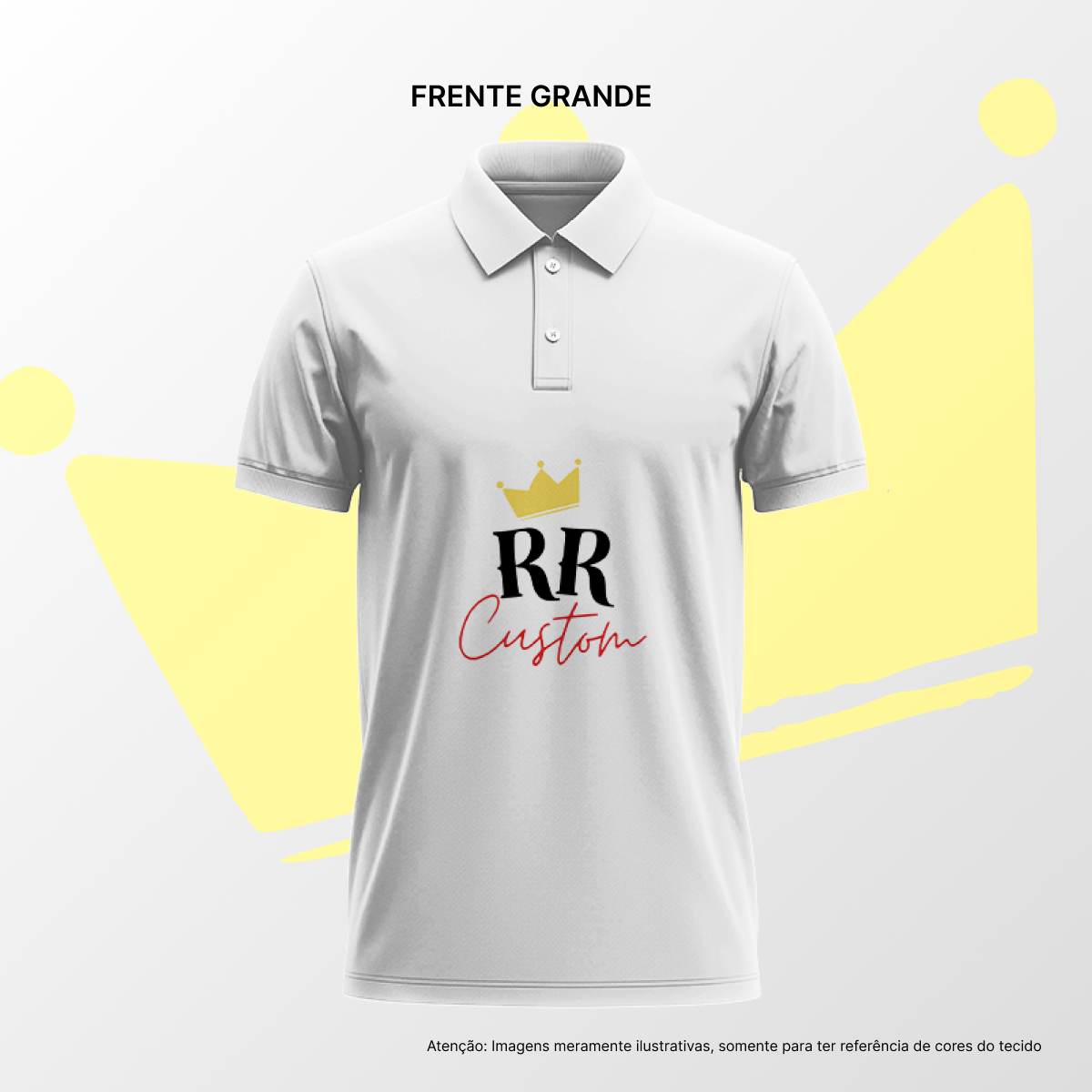 Camisa Polo Masculina Frente Grande Branco