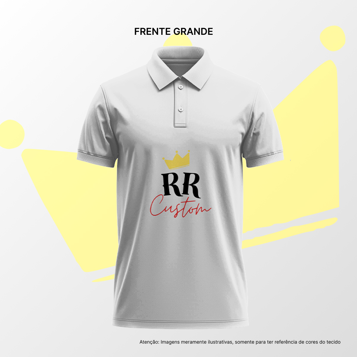 Camisa Polo Masculina Frente Grande Cinza Mescla