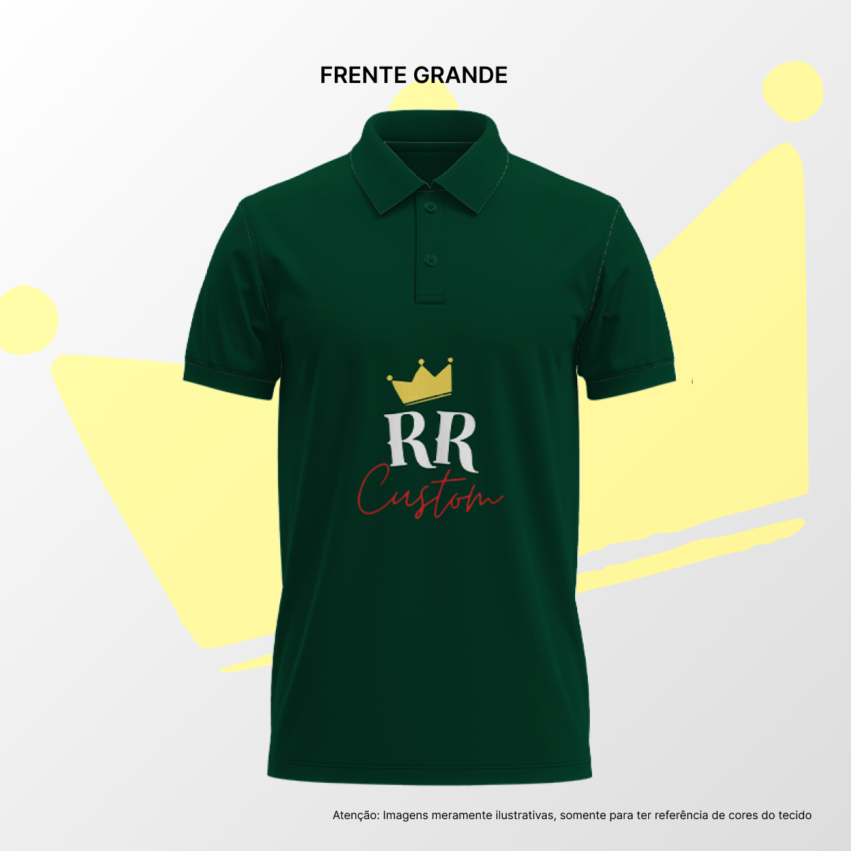 Camisa Polo Masculina Frente Grande Verde Escuro