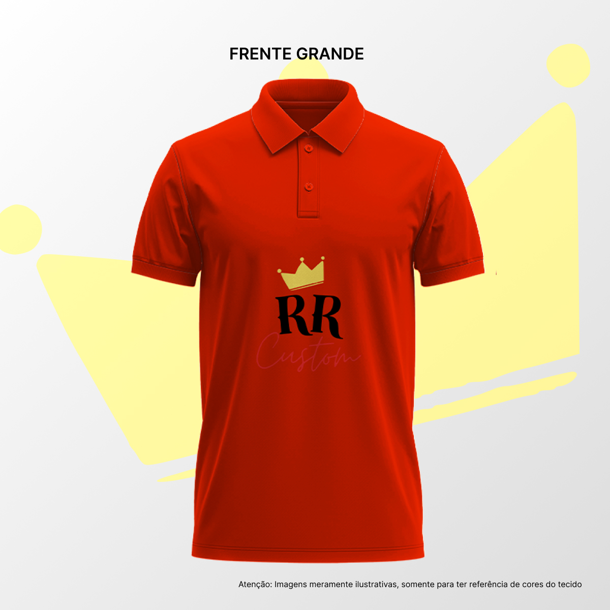 Camisa Polo Masculina Frente Grande Vermelho